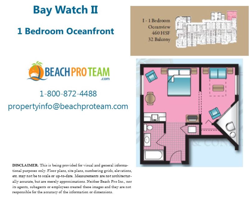 Bay Watch Resort II Floor Plan I - Studio Ocean View